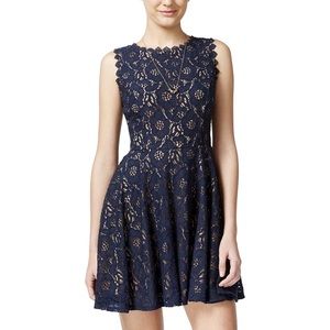 City Studio Navy Lace Dress